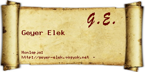 Geyer Elek névjegykártya